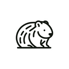 wombat line wild animal nature logo vector illustration template design