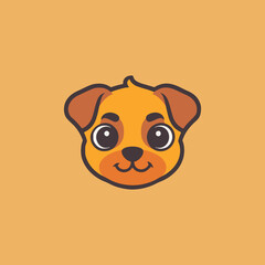 cute dog pet domestic animal logo vector illustration template design