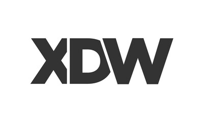XDW logo design template with strong and modern bold text. Initial based vector logotype featuring simple and minimal typography. Trendy company identity.
