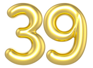 39 Number Gold Render