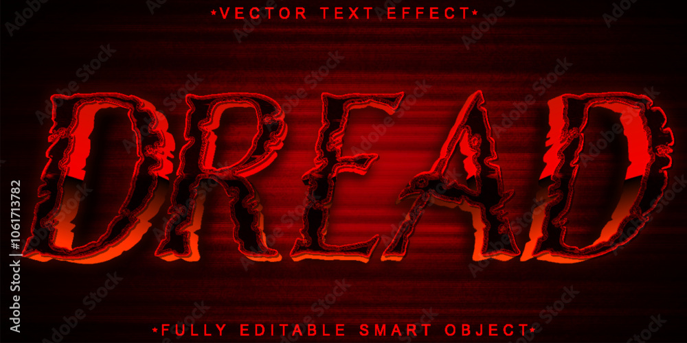 Poster red dread vector fully editable smart object text effect