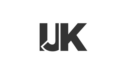 IJK logo design template with strong and modern bold text. Initial based vector logotype featuring simple and minimal typography. Trendy company identity.