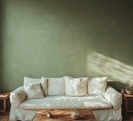 Green Wall Living Room.