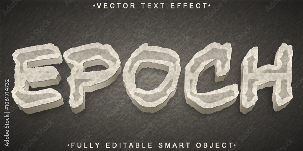 Poster epoch vector fully editable smart object text effect