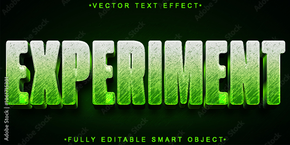 Poster green experiment lab vector fully editable smart object text effect