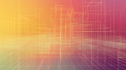 Fototapeta premium Abstract data grid overlay on gradient background, suggesting tech and analytics in business