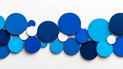 Blue and white circle pattern with blue circles in the foreground and white circles in the background