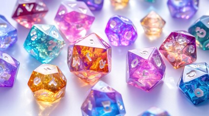 Fototapeta premium dice displayed in a dynamic spiral formation on a white background,