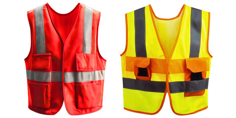 Essential safety vest isolated, protective reflective uniform security industrial, enhanced protection fluorescent worker, professional workwear, visibility warning equipment