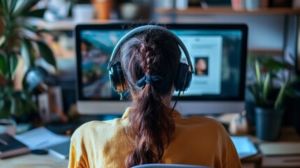 A student accessing online teaching materials through an e-learning platform, using digital content like educational videos and interactive exercises to complete assignments