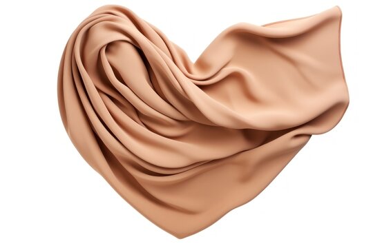 Plain color scraf folded silk white background.