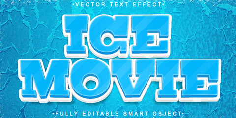 Blue Ice Movie Vector Fully Editable Smart Object Text Effect