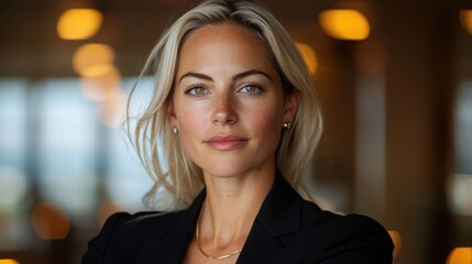 Obraz premium Confident Female Entrepreneur in Modern Setting