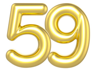 59 Number Gold Render
