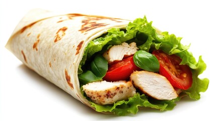 Close-Up of Beautifully Arranged Chicken Wrap