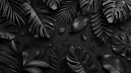 Fototapeta premium Black feather background with detailed texture and elegant contrast