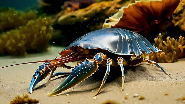 a blue crab  oa blue crab  on  the sanda blue crab  on  the sanda blue crab  on  the sandn  the sand