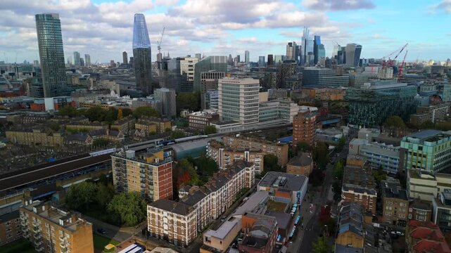 London skyline aerial video