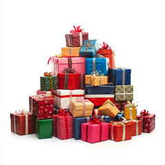 Christmas gift presents isolated on a white background