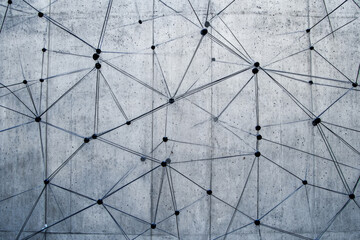 Obraz premium Web of interconnected points, representing the network of tasks in work