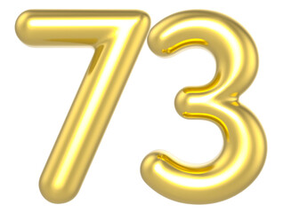 73 Number Gold Render