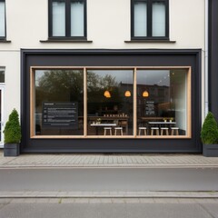 Restaurant window outdoors chair.