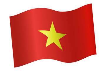 Vietnamese flag background waving Vietnam flag vector illustration clipart png 300dpi frame border isolated element for decoration ceremony on white background horizontal.