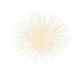 Fototapeta premium Happy New Year festive celebration party fireworks explosion PNG, cutout isolated on transparent background. Gold yellow color