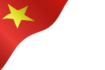 Vietnamese flag background waving Vietnam flag vector illustration clipart png 300dpi frame border isolated element for decoration ceremony on white background horizontal.