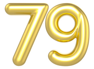 79 Number Gold Render