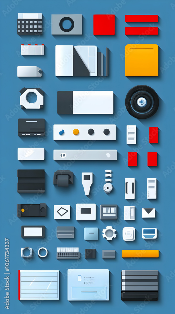 Wall mural flat design icons set for web and mobile design.