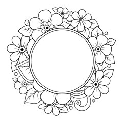 Frame in eastern tradition. Stylized with henna tattoos decorative pattern for decorating covers for book, notebook, casket, magazine, postcard and folder. Flower border in mehndi style.