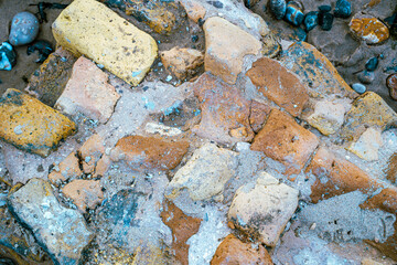 blocks of brick and mortar