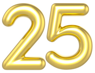 25 Number Gold Render