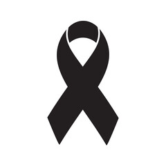Mourning and Melanoma Support symbol - vector illustration