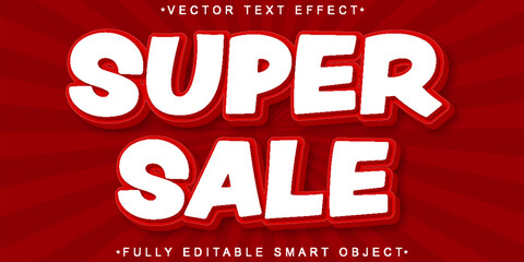 Cartoon Super Sale Vector Fully Editable Smart Object Text Effect