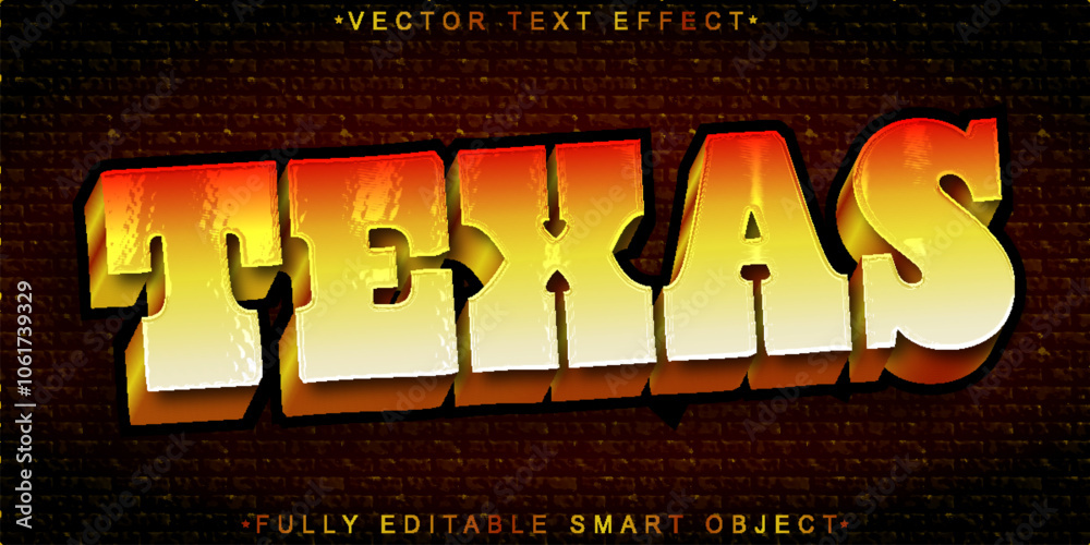 Poster texas vector fully editable smart object text effect