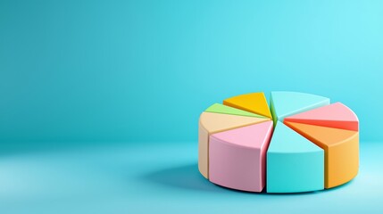 Fototapeta premium Colorful Pie Chart on a Bright Background
