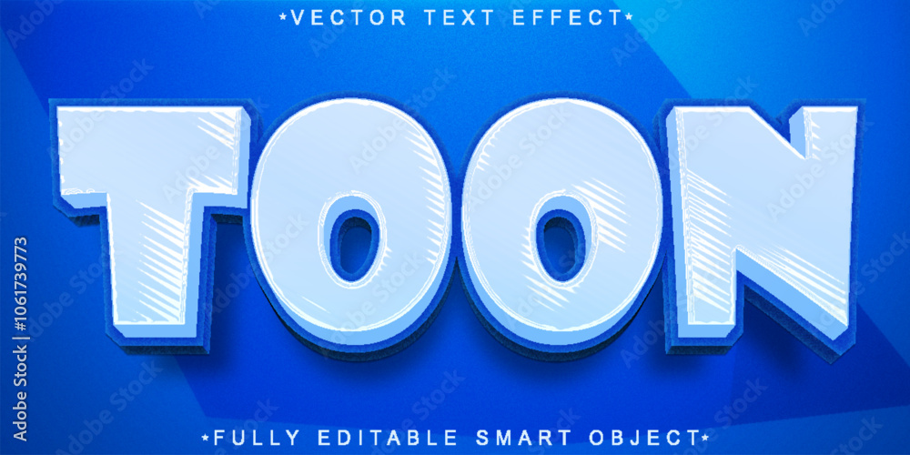 Poster toon vector fully editable smart object text effect
