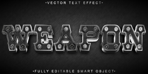 Obraz premium Weapon Bullet Gun Vector Fully Editable Smart Object Text Effect
