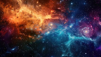 Obraz premium A Cosmic Tapestry of Stars, Nebulae, and Galaxies