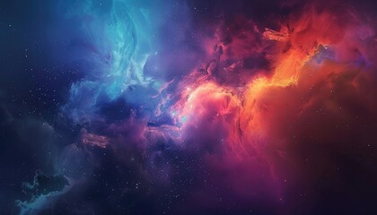 Obraz premium Cosmic Nebula with Blue and Red Swirls