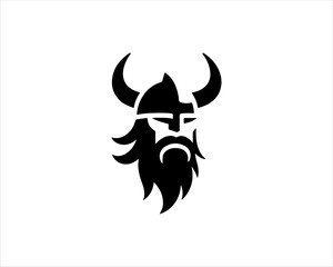 Viking Head Logo Design Vector Template. Human Viking Logo Design Icon Symbol Vector Illustration.