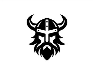 Viking Head Logo Design Vector Template. Human Viking Logo Design Icon Symbol Vector Illustration.
