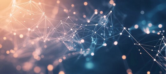 Fototapeta premium Overlapping Luminous Connections in a Futuristic Digital Landscape