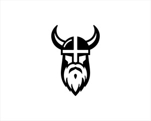 Viking Head Logo Design Vector Template. Human Viking Logo Design Icon Symbol Vector Illustration.