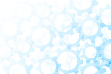 Blue wheel gear pattern on white background. Vector Illustration. Copy space