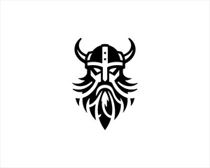 Viking Head Logo Design Vector Template. Human Viking Logo Design Icon Symbol Vector Illustration.
