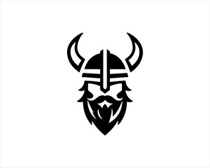 Viking Head Logo Design Vector Template. Human Viking Logo Design Icon Symbol Vector Illustration.