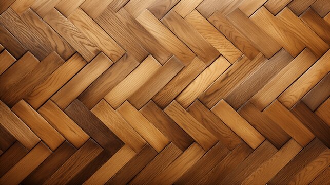 Oak laminate parquet flooring with continuous texture, adding natural warmth to interiors and design projects.